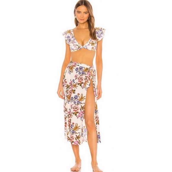 Tori Praver Floral Skirt/Swim Cover- XS,L - Picture 1 of 6